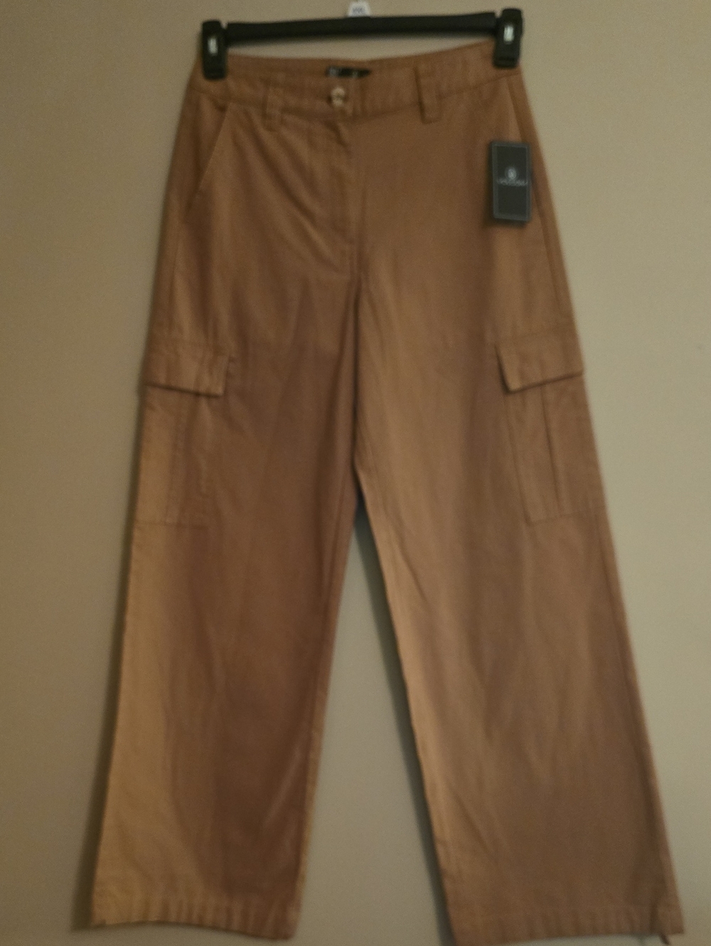 New Volcom Women's Size 24‎ Or 00 Tan Chino Casual Pants Drawstring Leg Optional